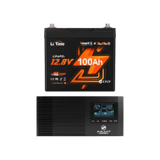 Комплект резервного живлення 640W 1280Wh Kraft KRF-AVR800VA/640W-12V + LiTime Xtramini L12V100-100-XTRA-MINI-BT-4-A55
