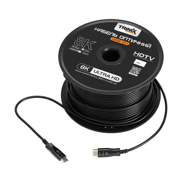 Кабель оптичний HDMI 2.1 80м Trinix AOC-HDMI8K-80M