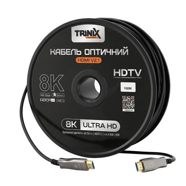 Кабель оптичний HDMI 2.1 100м Trinix AOC-HDMI8K-100M