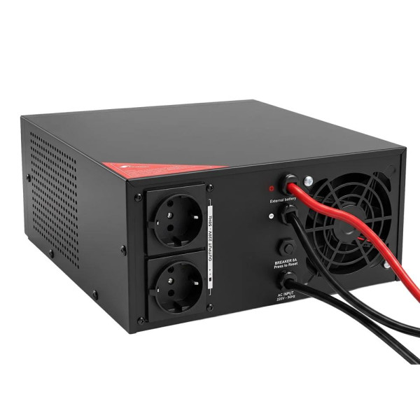 Інвертор Kraft KRF-AVR800VA/640W-12V з правильною синусоїдою під зовнішній акумулятор