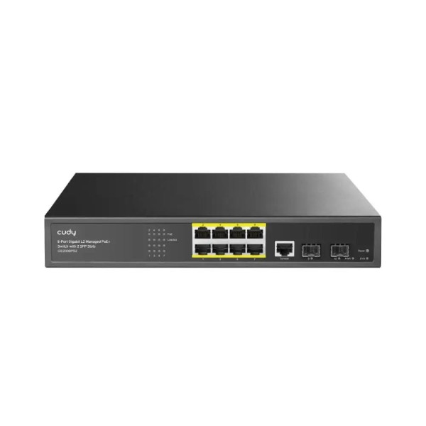 PoE-комутатор 11-портовий керований L2 Cudy GS2008PS2 гігабітний з 8 портами PoE