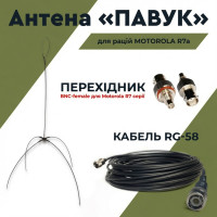 Антена ПАВУК з 10 м кабелю RG58 для Motorola R7 Чорний (Black)