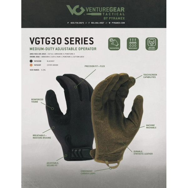 Тактичні рукавички Venture Gear Tactical VGTG30 Medium-Duty Operator Койот (Coyote)