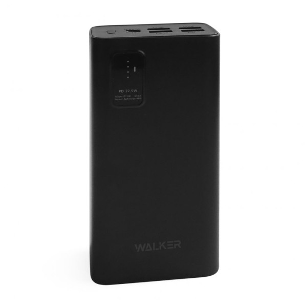 Повербанк (УМБ) зовнішній акумулятор WALKER WB-730 30000mAh Чорний (Black)