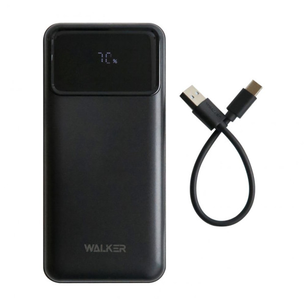 Повербанк (УМБ) зовнішній акумулятор WALKER WB-620 20000mAh Чорний (Black)