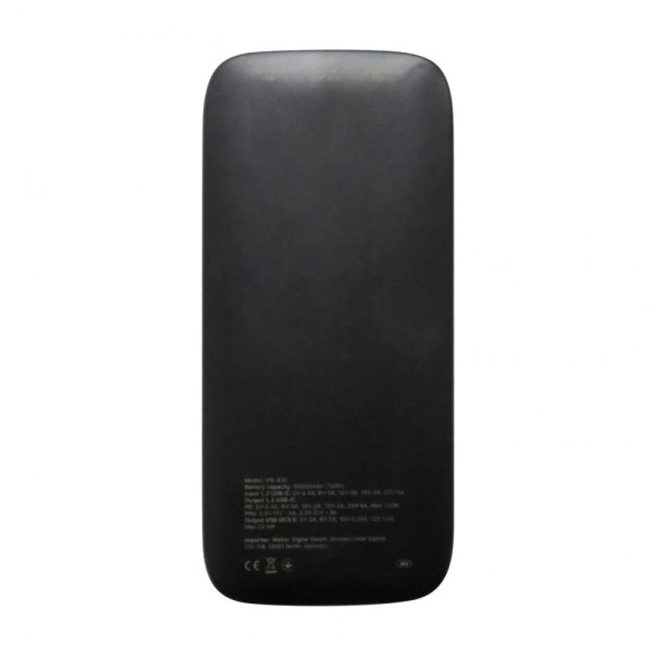Повербанк (УМБ) зовнішній акумулятор WALKER WB-830 20000mAh Чорний (Black)