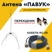 Антена ПАВУК з 10 м кабелю RG58 для Motorola R7 Чорний (Black)