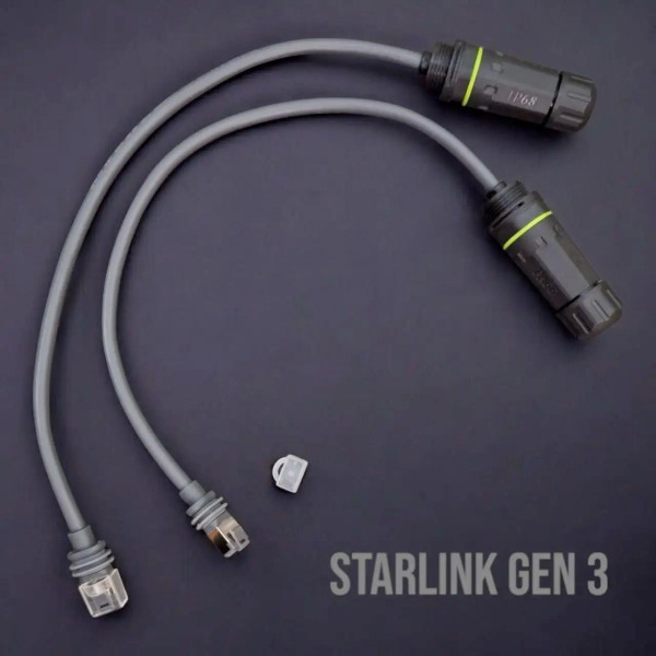 Кабель 50 м для Starlink Rectangular Satellite Gen3 V3 з комплектом конекторів IP68