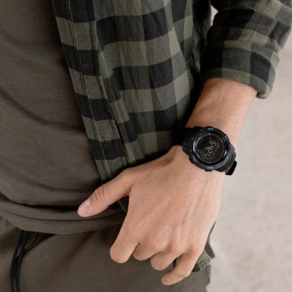 Чоловічий водостійкий тактичний годинник North Edge MARS Pro 5 BAR Чорний (Black)