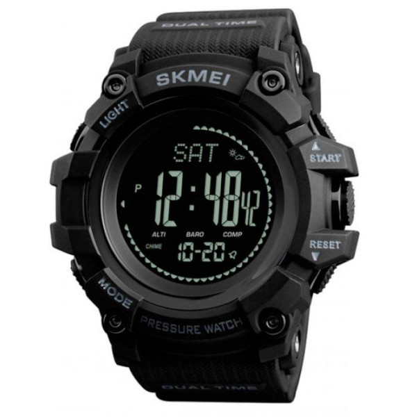 Чоловічий тактичний годинник Skmei Processor з компасом Чорний (Black)