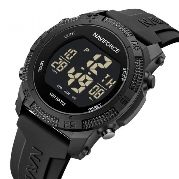 Мужские водостойкие тактические часы Naviforce Europe Черный (Black)