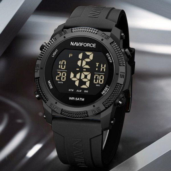 Мужские водостойкие тактические часы Naviforce Europe Черный (Black)