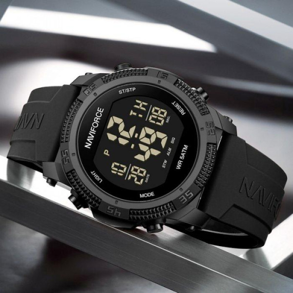 Мужские водостойкие тактические часы Naviforce Europe Черный (Black)