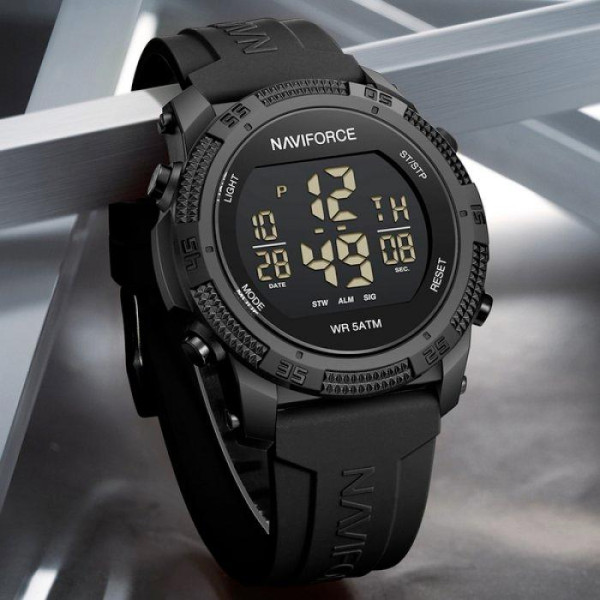Мужские водостойкие тактические часы Naviforce Europe Черный (Black)
