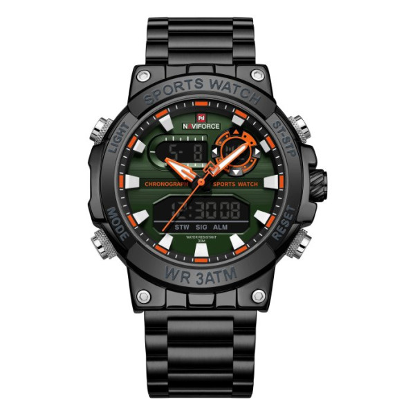Чоловічий тактичний годинник Naviforce Brutal Чорний (Black)