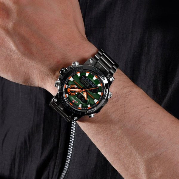 Чоловічий тактичний годинник Naviforce Brutal Чорний (Black)