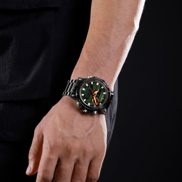 Чоловічий тактичний годинник Naviforce Brutal Чорний (Black)