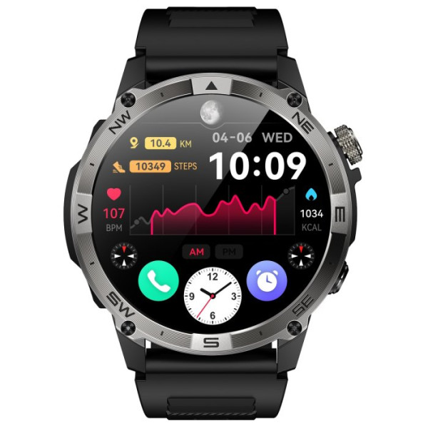 Умные смарт часы North Edge GPS Smart Titan с компасом Черный (Black)