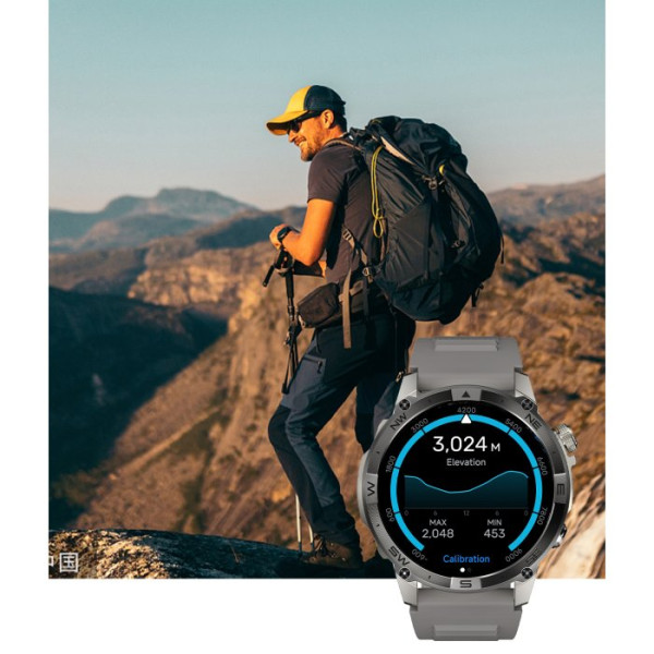 Умные смарт часы North Edge GPS Smart Titan с компасом Черный (Black)