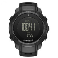 Мужские водостойкие тактические часы North Edge Vertico с компасом Черный (Black)