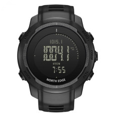 Чоловічий водостійкий тактичний годинник North Edge Vertico з компасом Чорний (Black)