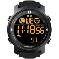 Чоловічий водостійкий тактичний годинник North Edge Laker 5BAR Чорний (Black)