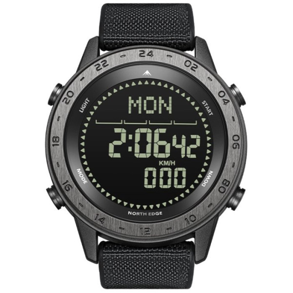 Мужские водостойкие тактические часы North Edge Tank3 5BAR с компасом Черный (Black)