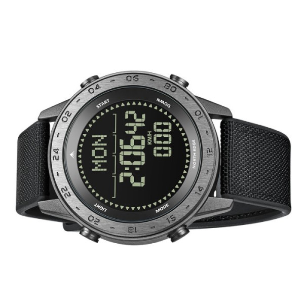 Мужские водостойкие тактические часы North Edge Tank3 5BAR с компасом Черный (Black)