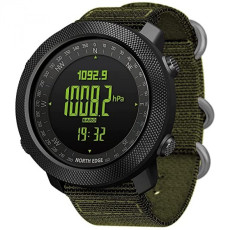 Мужские водостойкие тактические часы North Edge Apache Green 5BAR с компасом