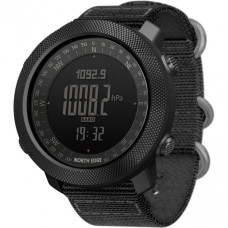 Чоловічий водостійкий тактичний годинник North Edge Apache 5BAR з компасом Чорний (Black)