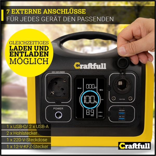 Портативна зарядна станція Craftfull CP-600