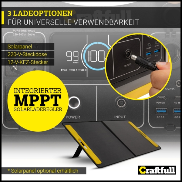 Портативна зарядна станція Craftfull CP-1200