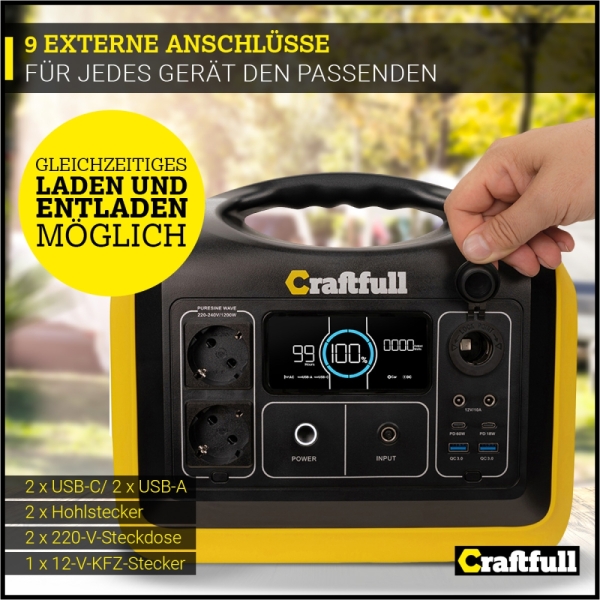 Портативна зарядна станція Craftfull CP-1200