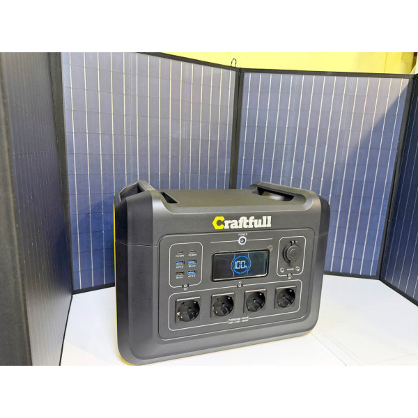 Зарядна станція Craftfull CP-2400 із сонячною панеллю 200W