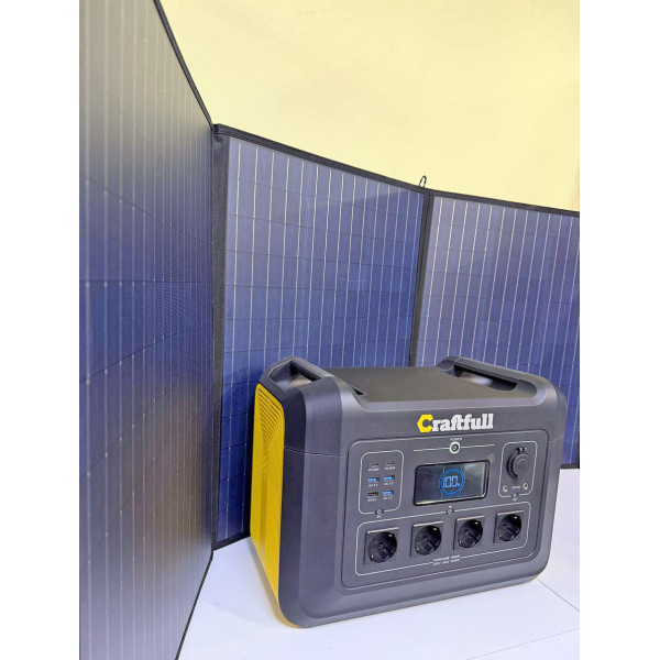 Зарядна станція Craftfull CP-2400 із сонячною панеллю 200W