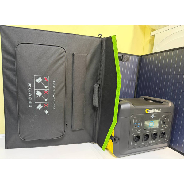 Зарядна станція Craftfull CP-2400 із сонячною панеллю 200W