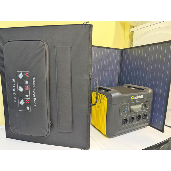 Зарядна станція Craftfull CP-2400 із сонячною панеллю 200W