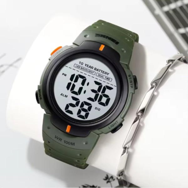Чоловічий водостійкий тактичний годинник Skmei Neon 10 Bar (2 ремінці)