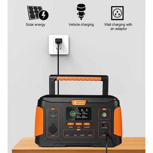 Портативна електростанція FlashFish J1000 1000 Вт 252000 мАг з бездротовою зарядкою та LED-ліхтарем