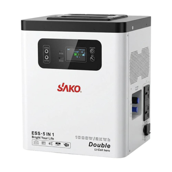 Портативна зарядна станція (інвертор та батарея) Sako Alpha-ESS-1000W/2KWh