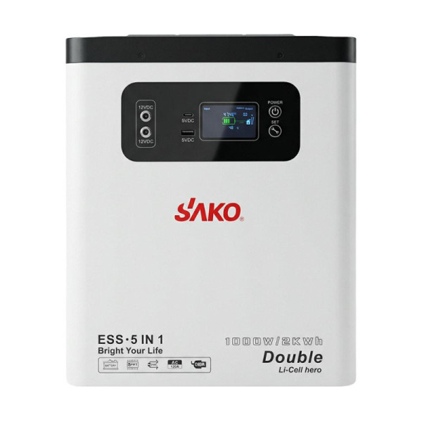 Портативна зарядна станція (інвертор та батарея) Sako Alpha-ESS-1000W/2KWh