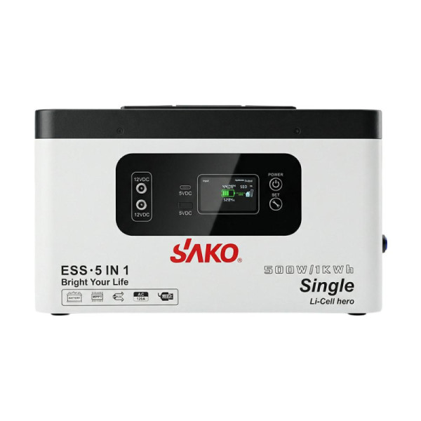 Портативна зарядна станція (інвертор та батарея) Sako Alpha-ESS-500W/1KWh