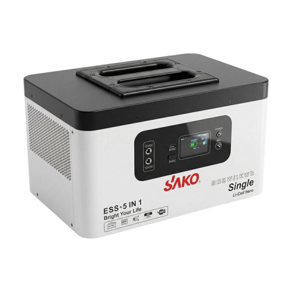 Портативна зарядна станція (інвертор та батарея) Sako Alpha-ESS-500W/1KWh