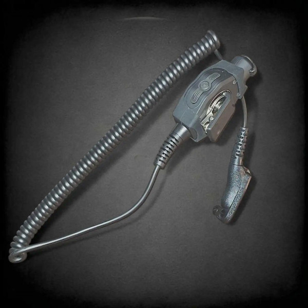 Водозахищена кнопка PTT (PushToTalk) для рацій Motorola до навушників Earmor, Peltor Чорний (Black)