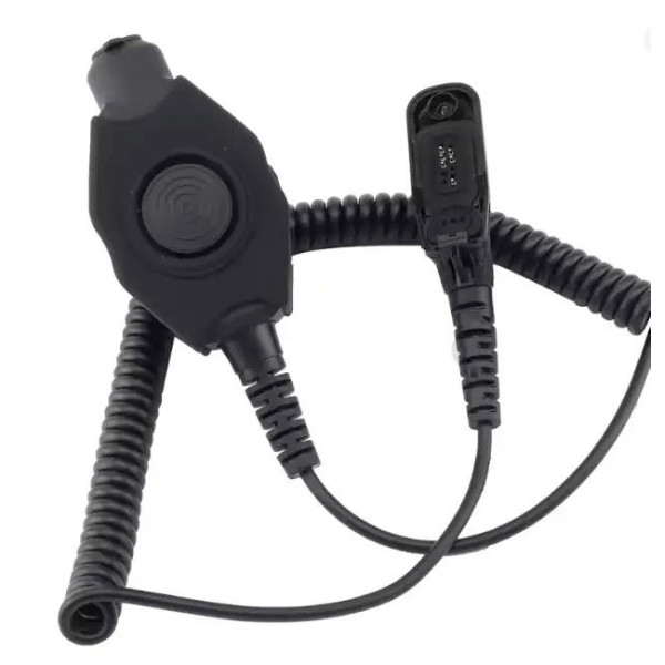 Водозахищена кнопка PTT (PushToTalk) для рацій Motorola до навушників Earmor, Peltor Чорний (Black)