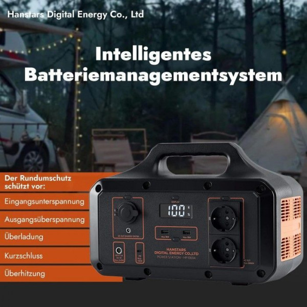 Зарядна станція портативна Hanstars 1000 Вт/230 В Чорний (Black/Orange)
