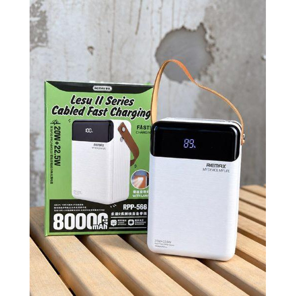 Повербанк REMAX RPP-566 80000 mAh Білий (White)