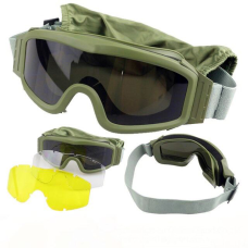 Тактические защитные очки Attack со сменными линзами Оливковый (Ranger Green)