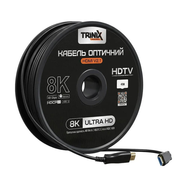 Кабель оптичний HDMI 2.1 40м Trinix AOC-HDMI8K-40M