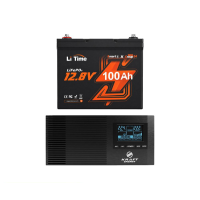 Комплект резервного живлення 500W 1280Wh Kraft KRF-AVR600VA/500W-12V + LiTime Group24 L12V100-100-GROUP24-BT-4-A70